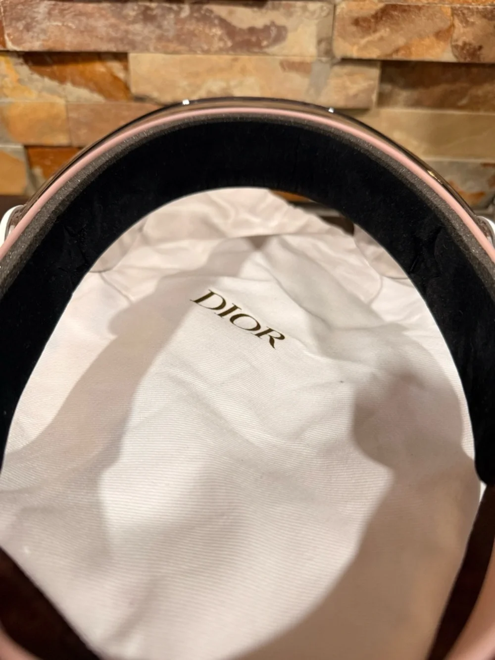 Dior Pink Transparent Logo Visor with White Emblem - Picture 10 of 12